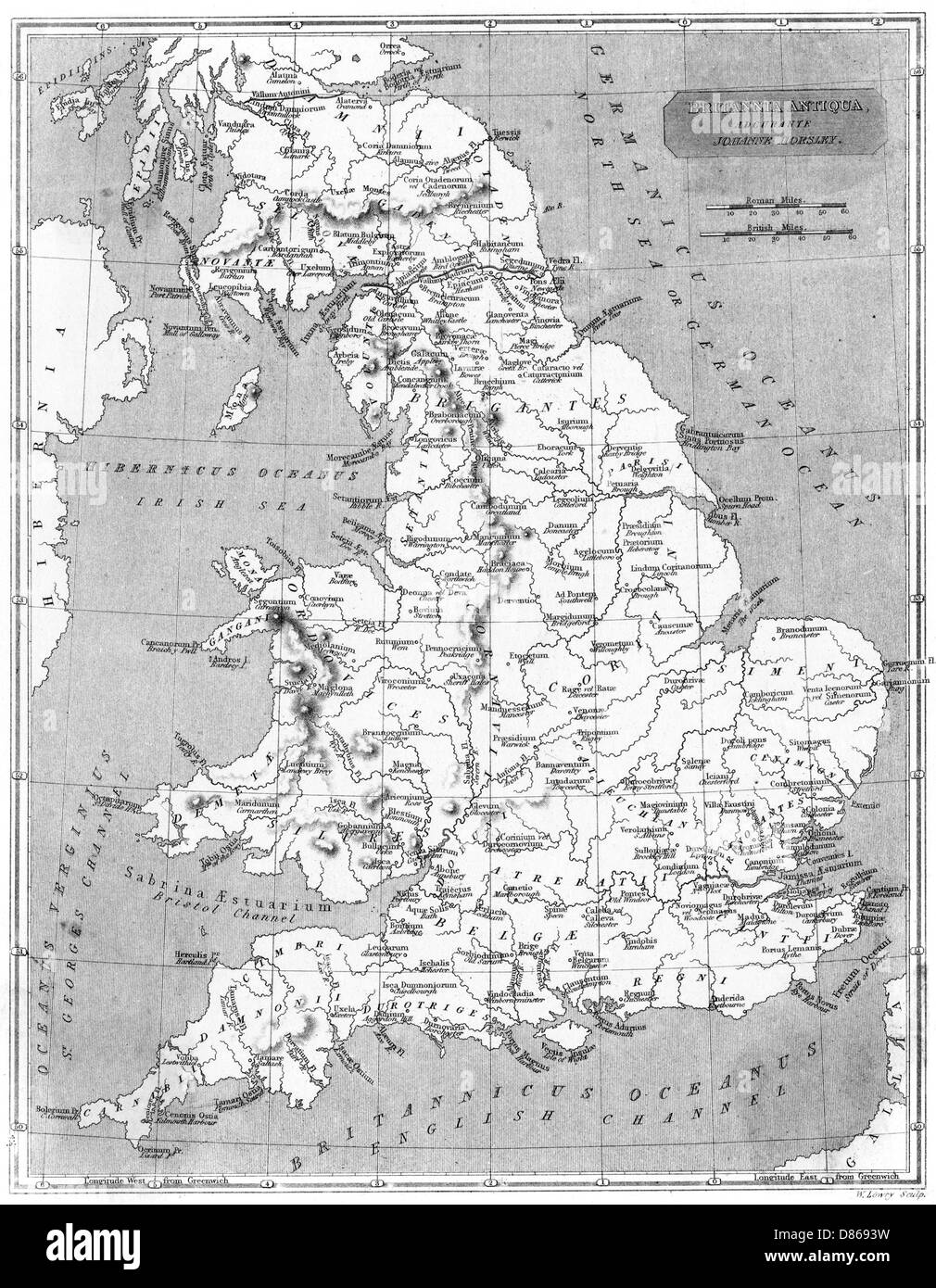 Roman Britain Map Stock Photo