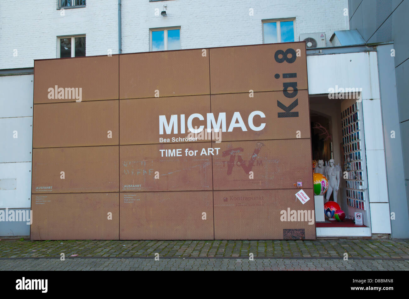 Atelier MicMac Bea Schroder along Am Handelshafen street Hafen district Dusseldorf city North Rhine Westphalia Germany Stock Photo