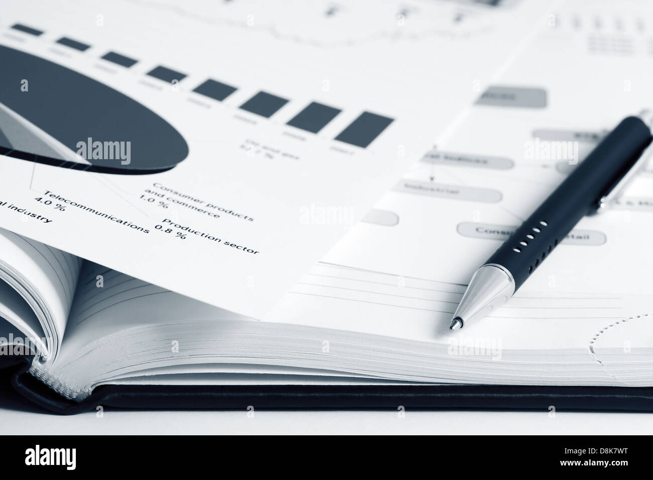 Stock market graphs analysis Stock Photo