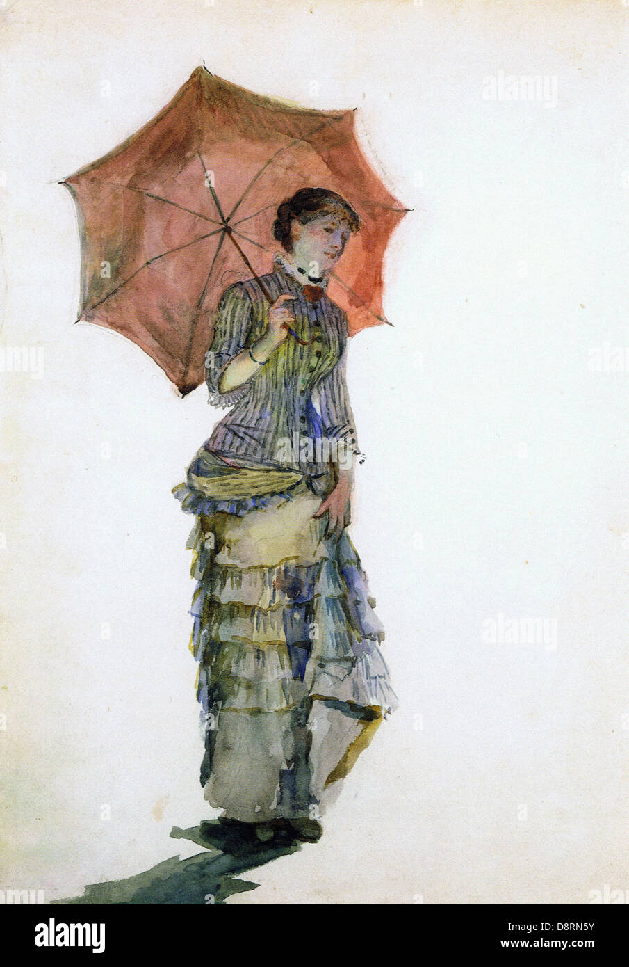 Marie Bracquemond Woman with parasol 1880 Stock Photo