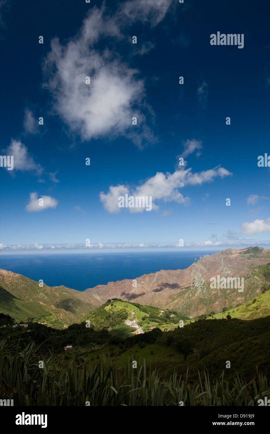 Landscape of St Helena Island. Stock Photo