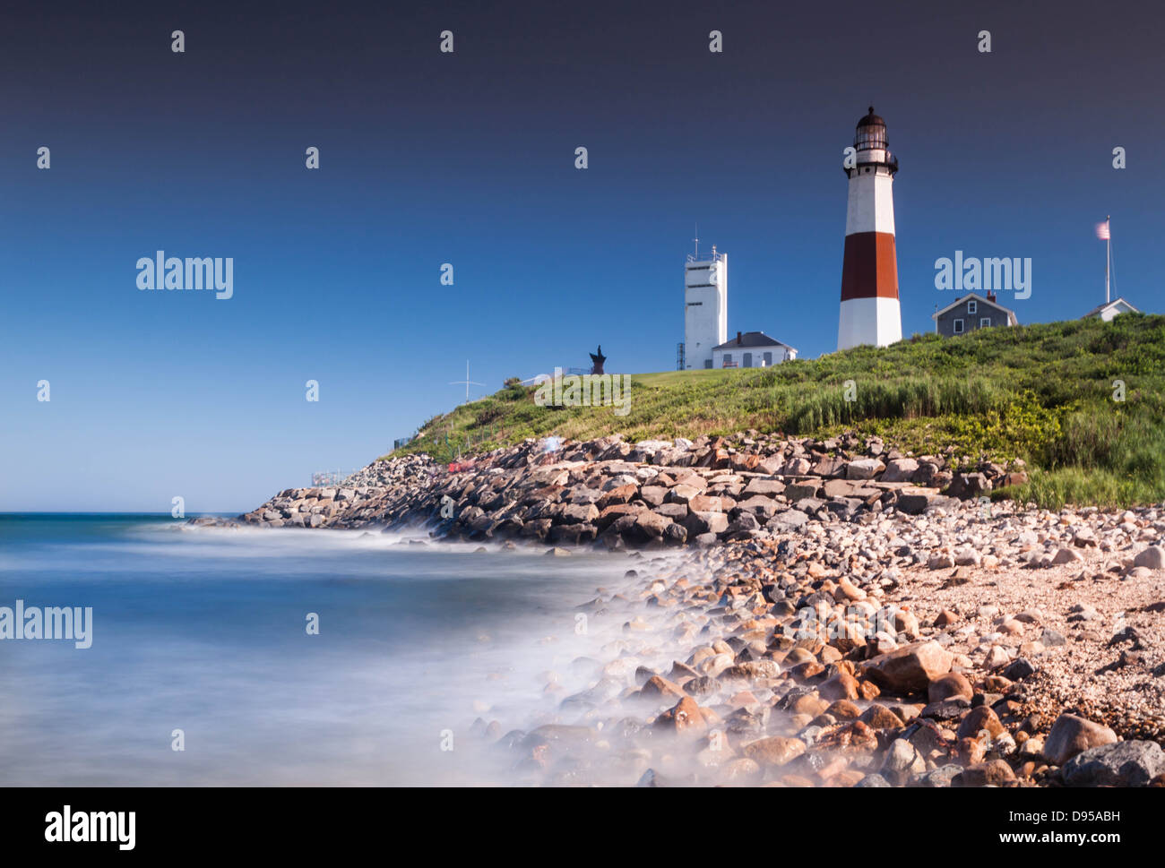 Montauk Point - The End Stock Photo