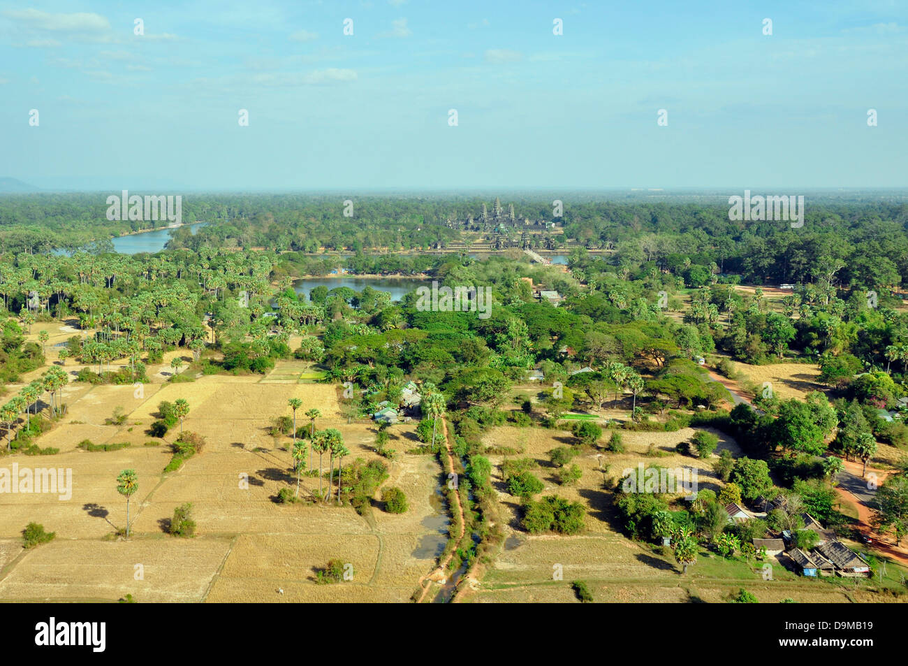 Aerial view of Angkor Wat Complex, Cambodia Stock Photo