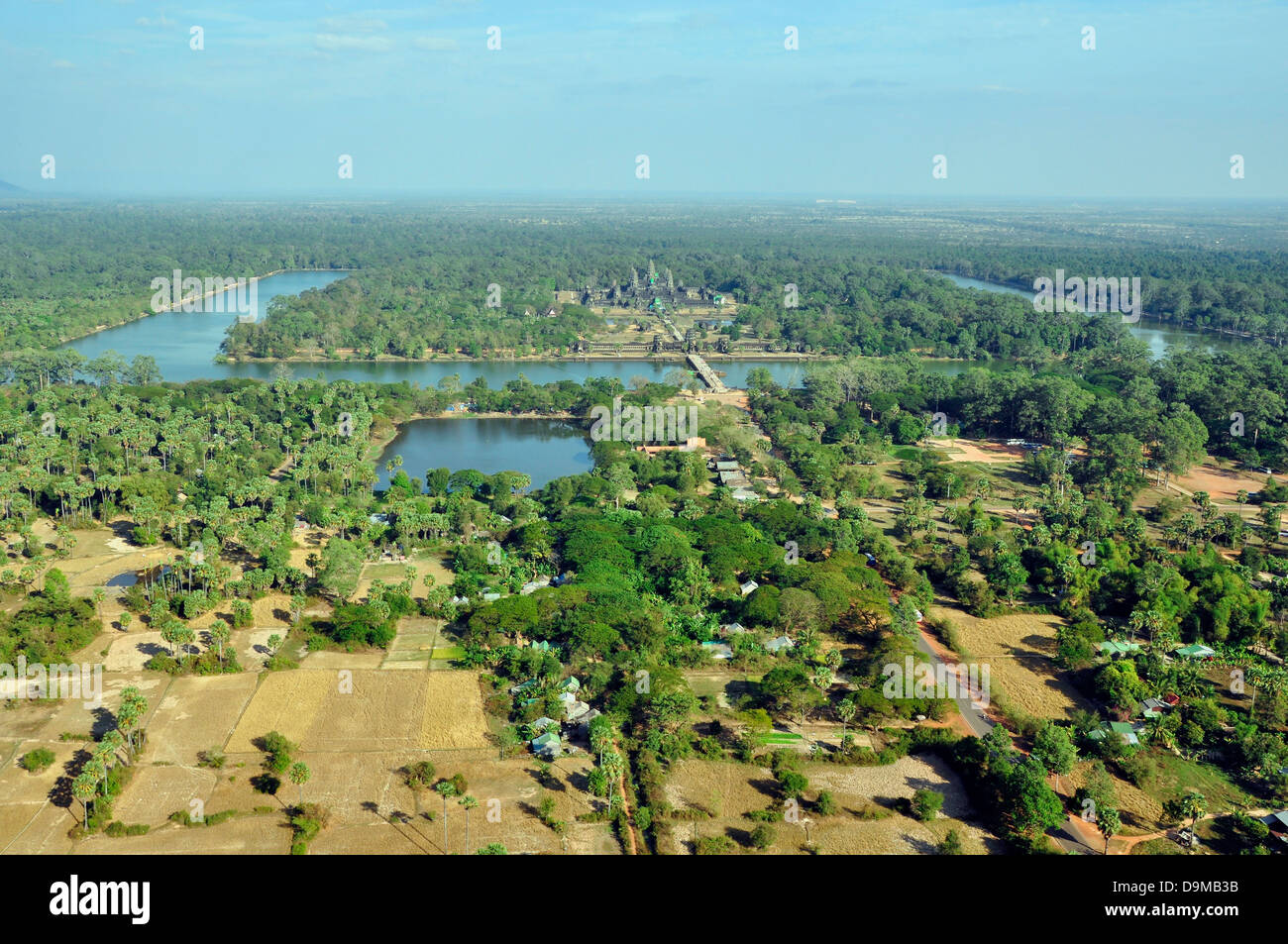 Aerial view of Angkor Wat Complex, Cambodia Stock Photo