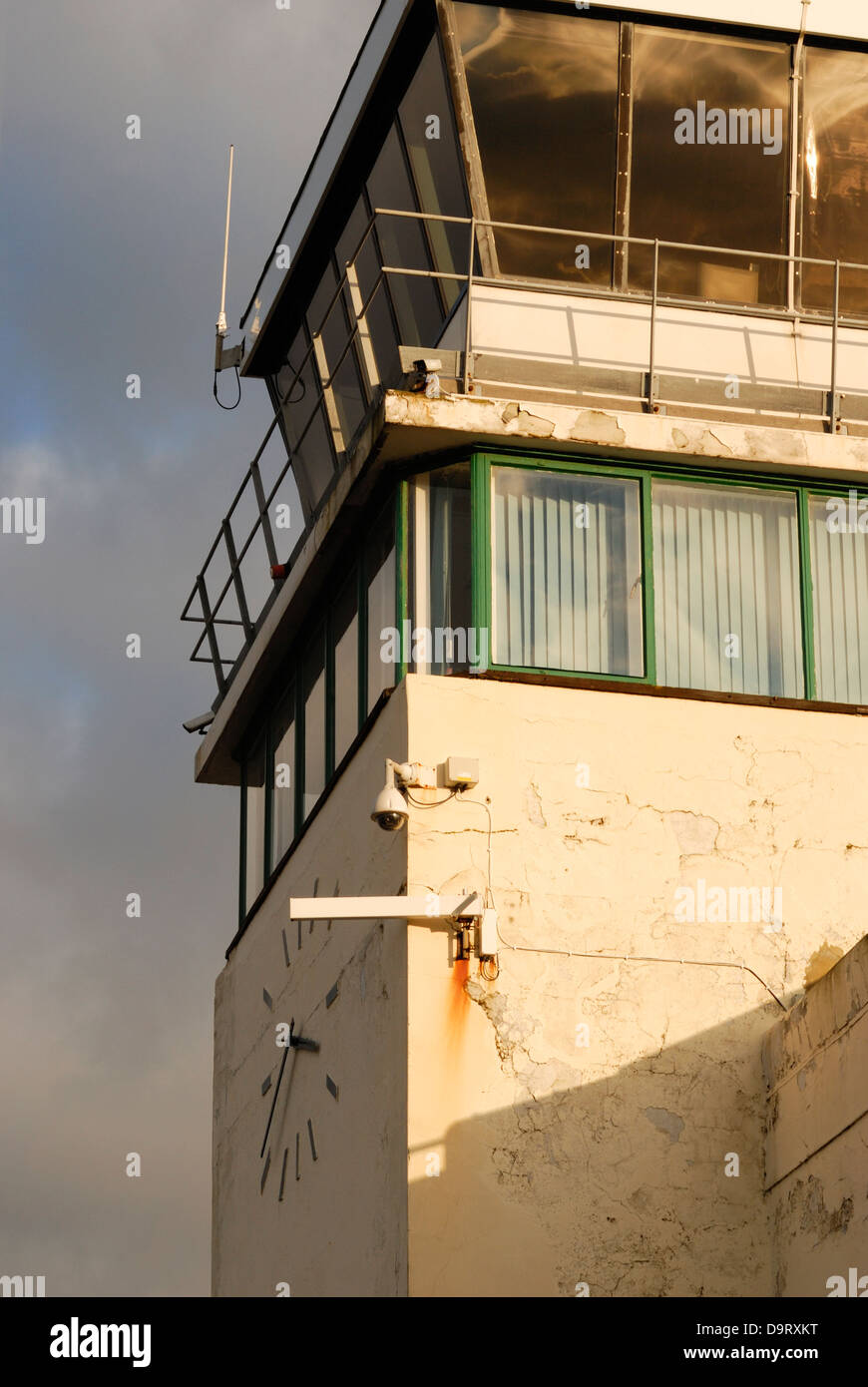 The terminal building control tower of Shoreham (Brighton City) Airport, Shoreham By Sea, West Sussex, England, UK. Stock Photo