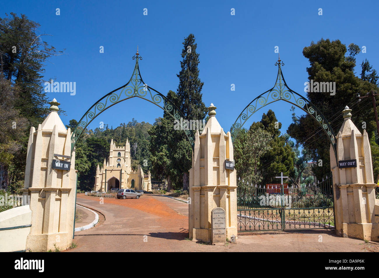 India, South India, Asia, Tamil Nadu, Ooty, Udhagamandalam, St. Stephan, Church, colonial, famous, unesco Stock Photo