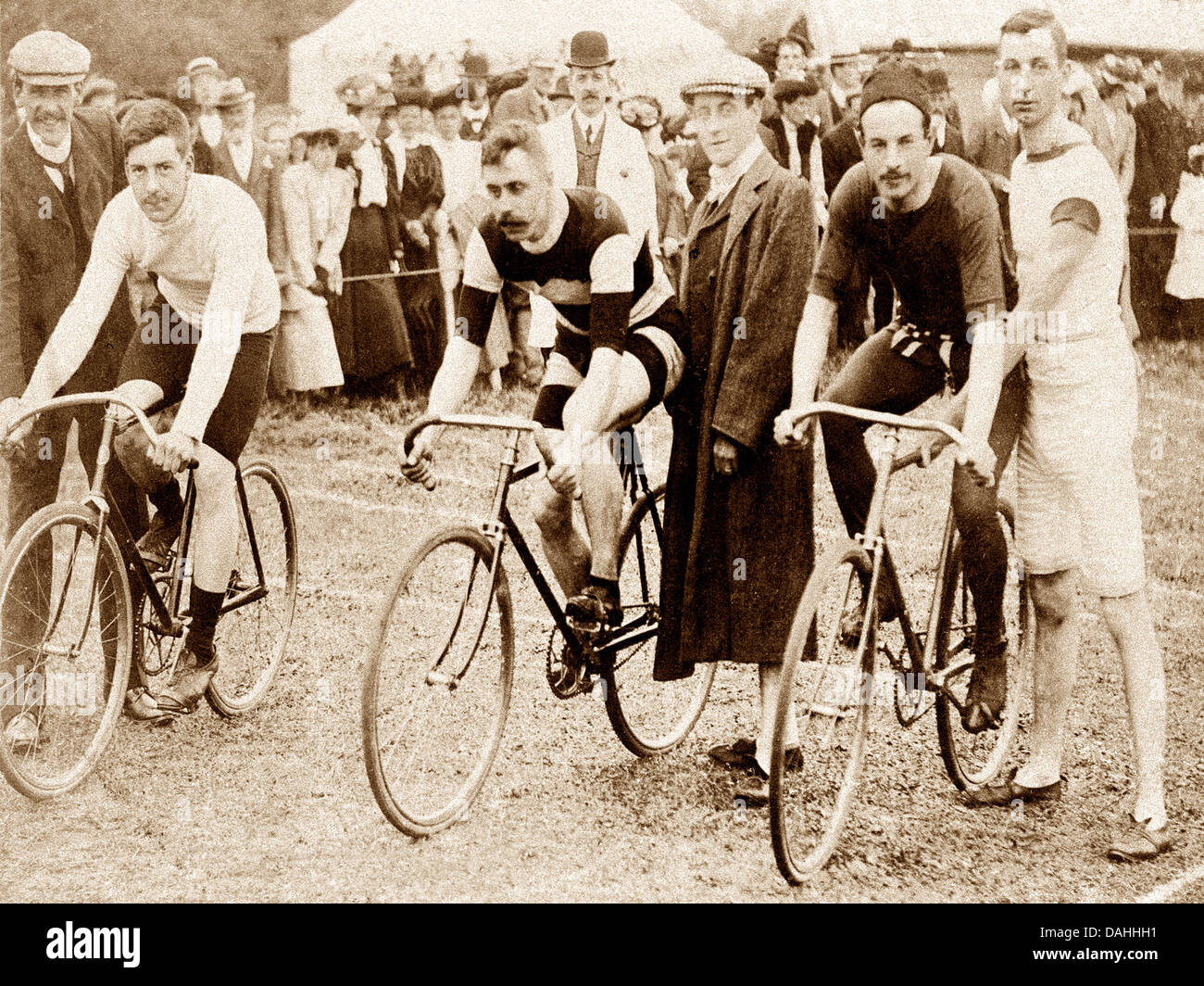 Grass Track Cycle Racing Pocklington early 1900s Stock Photo