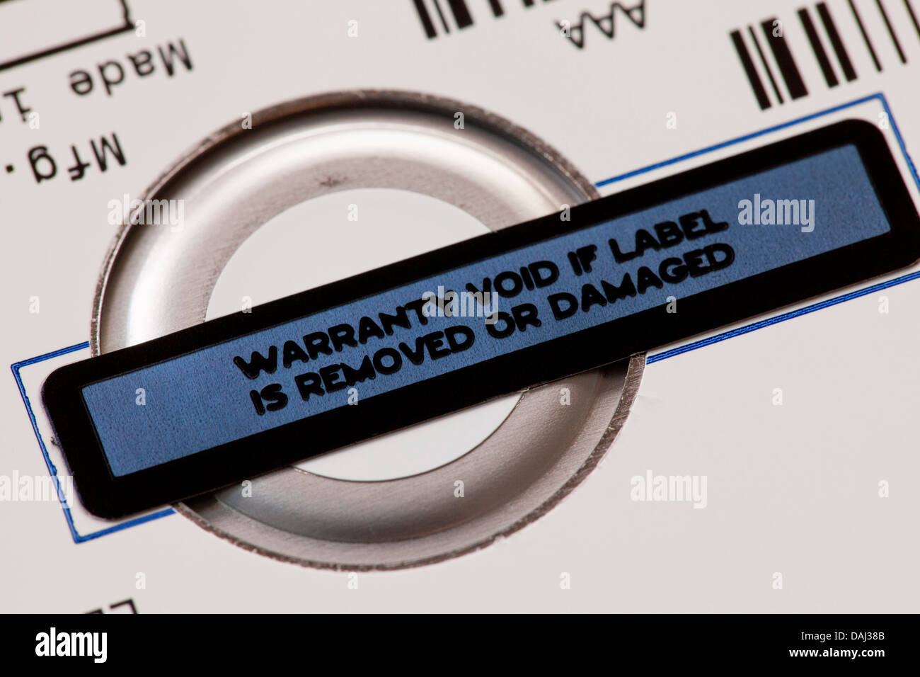 Warranty void label Stock Photo