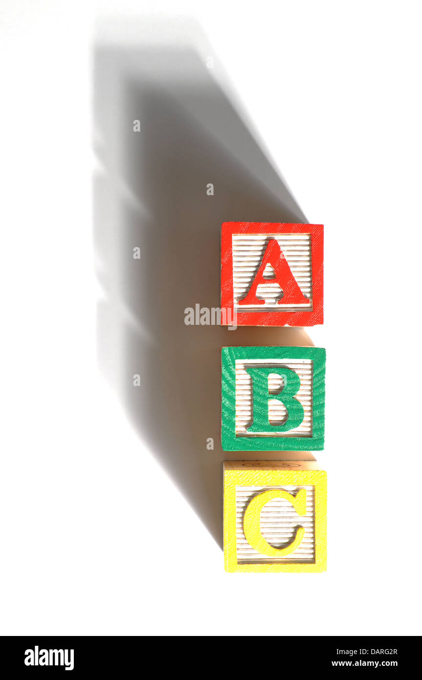 Alphabet Blocks spelling the words abc Stock Photo