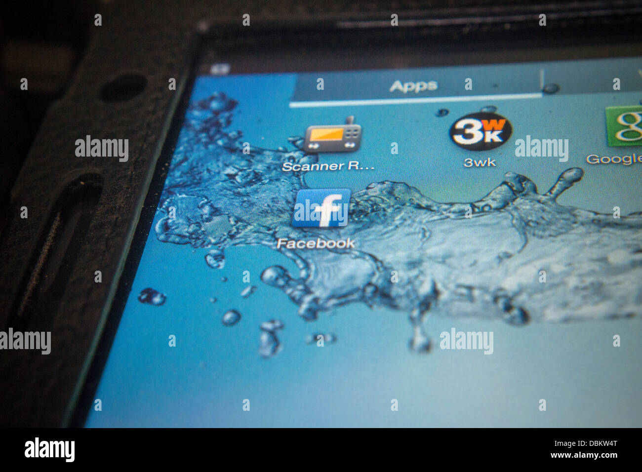 The Android app of the popular Facebook social networking site is seen on a Samsung tablet Stock Photo