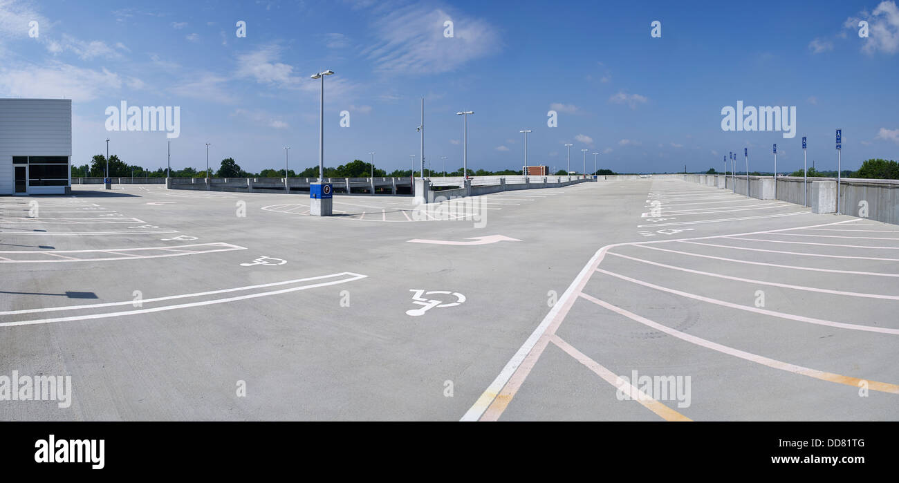 Empty Roof Top Parking Garage Carpark Stock Photo