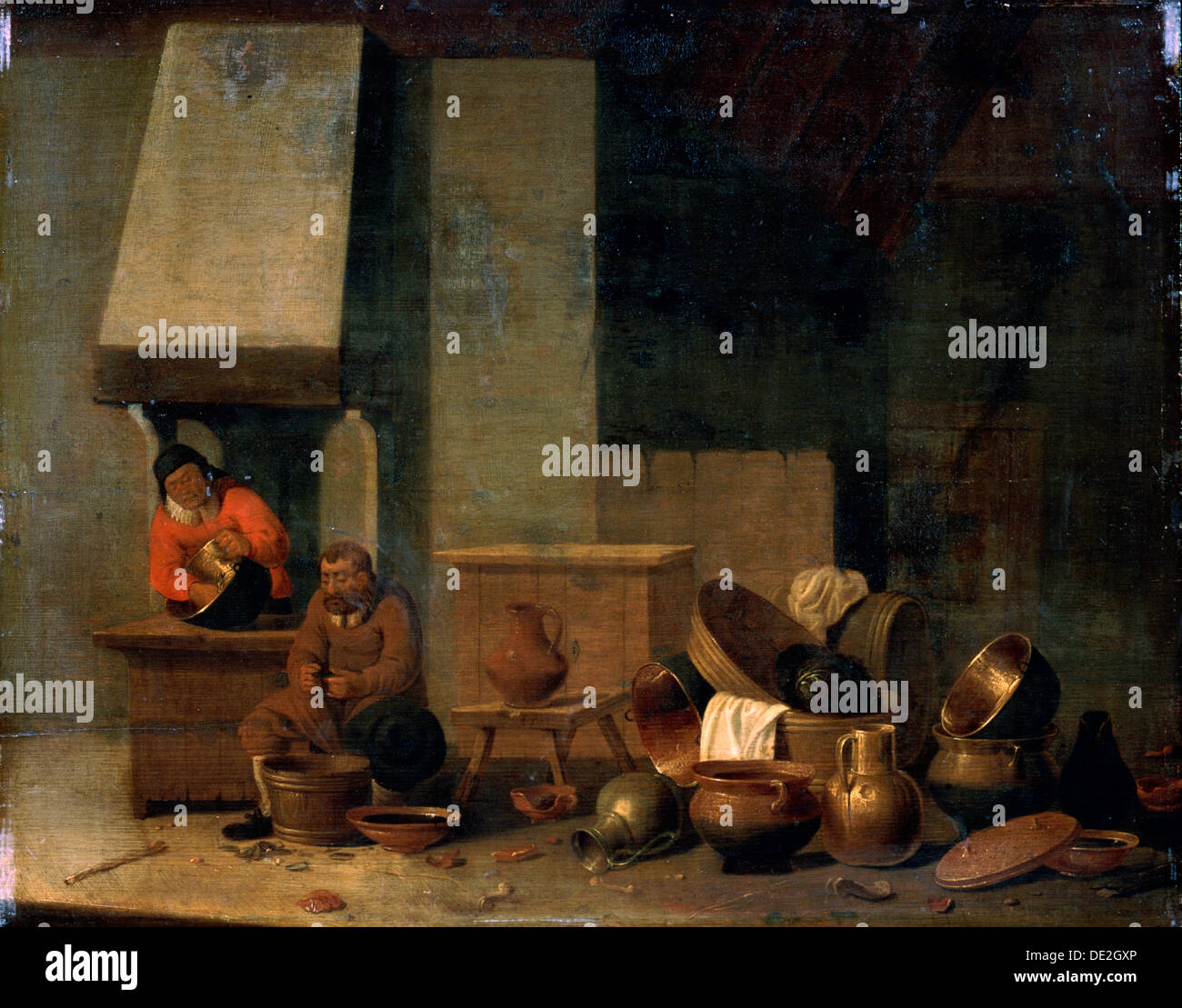 'The Kitchen', 17th century.  Artist: Anon Stock Photo