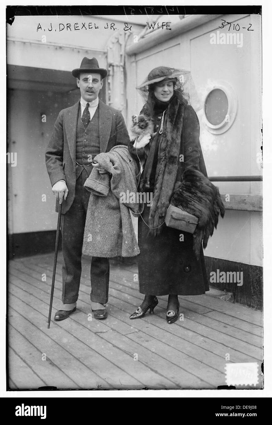 A.J. Drexel, Jr. & wife (LOC) Stock Photo