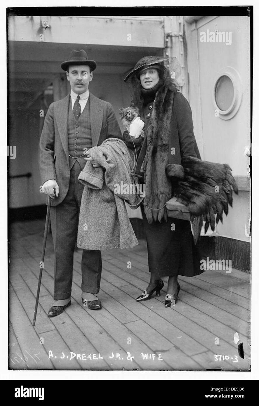 A.J. Drexel Jr. and wife (LOC) Stock Photo