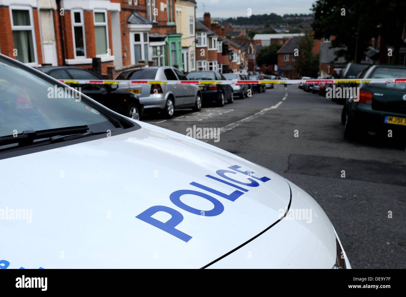 Wood Hill House Fire,Leicester .Police Investigations . Stock Photo