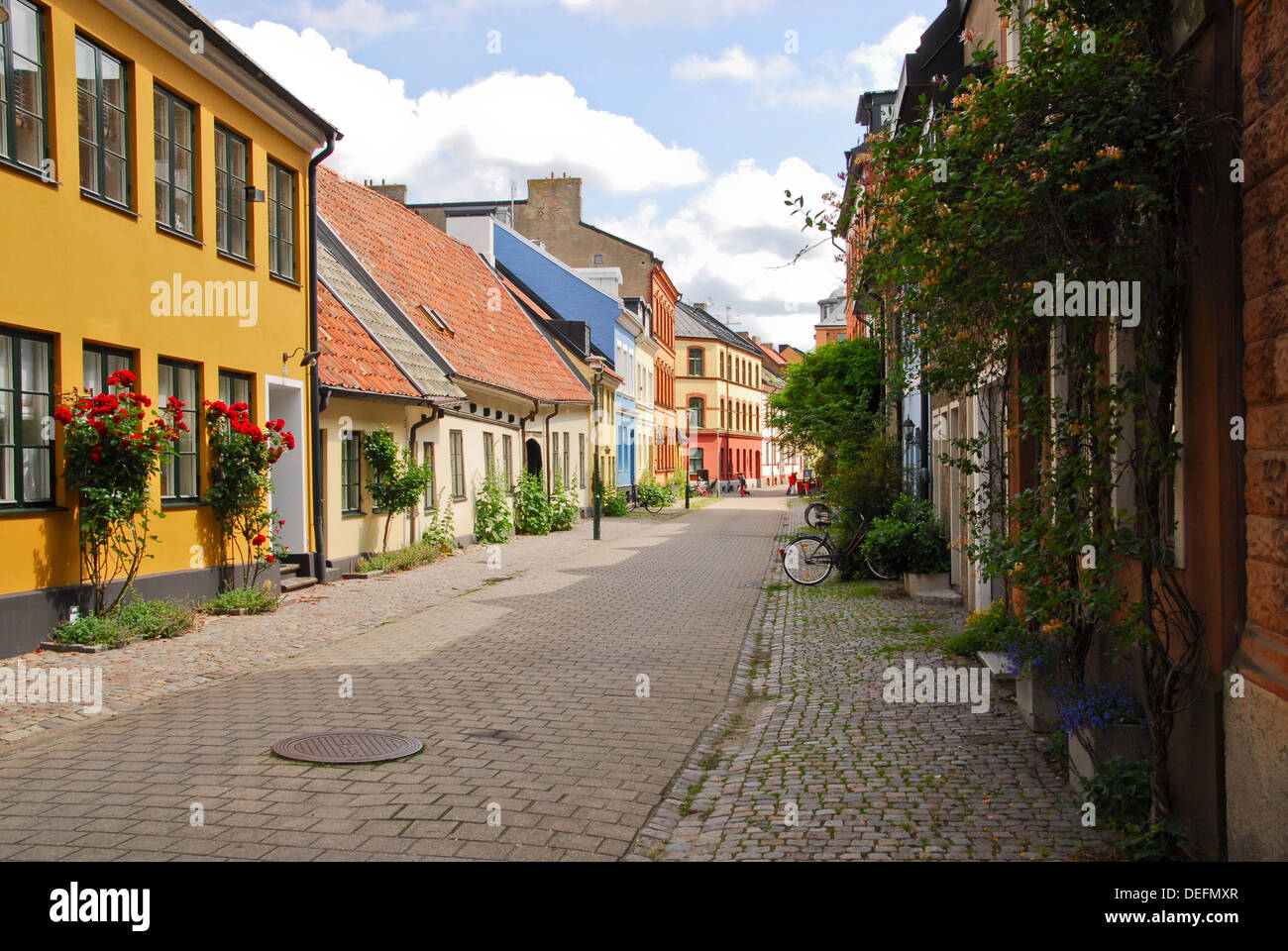 A side street in Malmo,Sweden Stock Photo