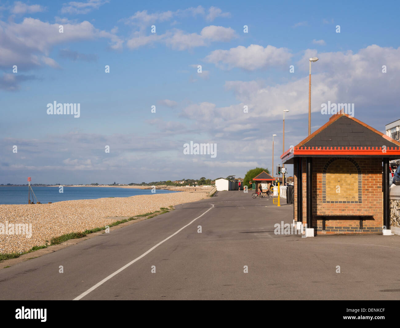 View along the quiet seafront promenade in Aldwick, Bognor Regis, West Sussex, England, UK, Britain, Europe Stock Photo