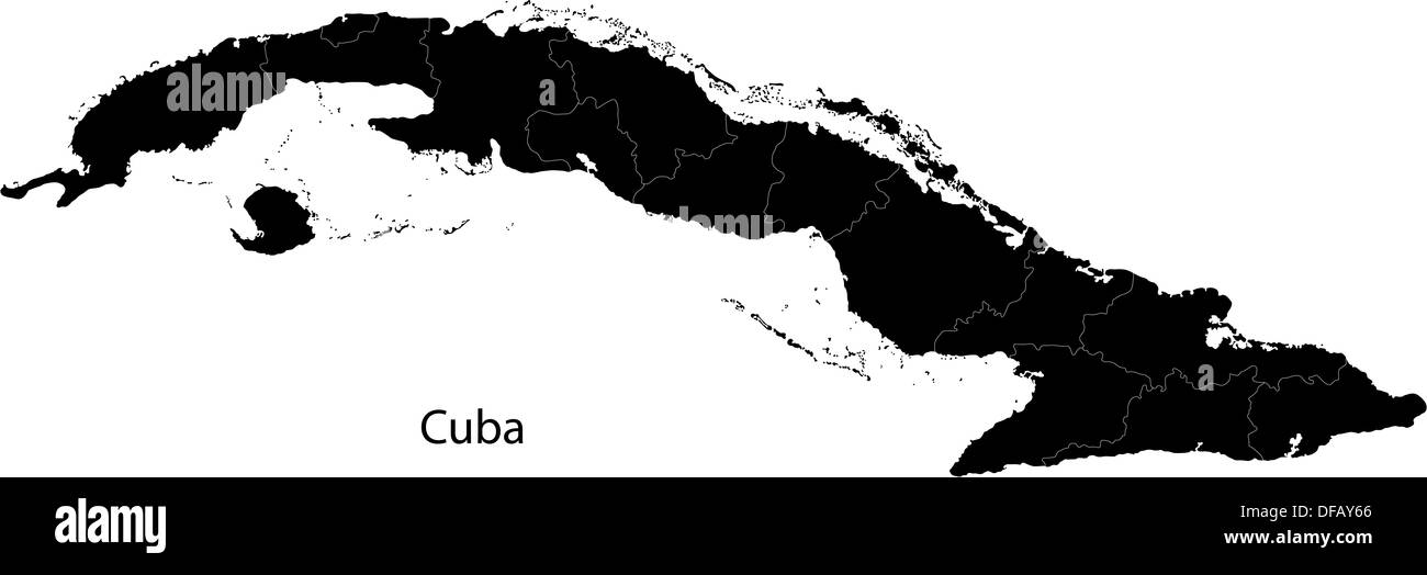 Black Cuba map Stock Photo