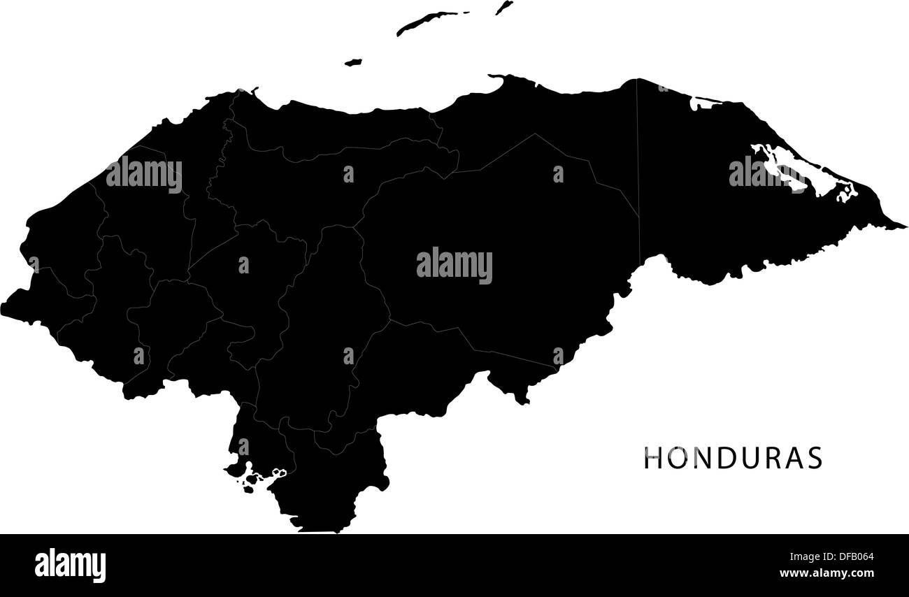 Black Honduras map Stock Photo