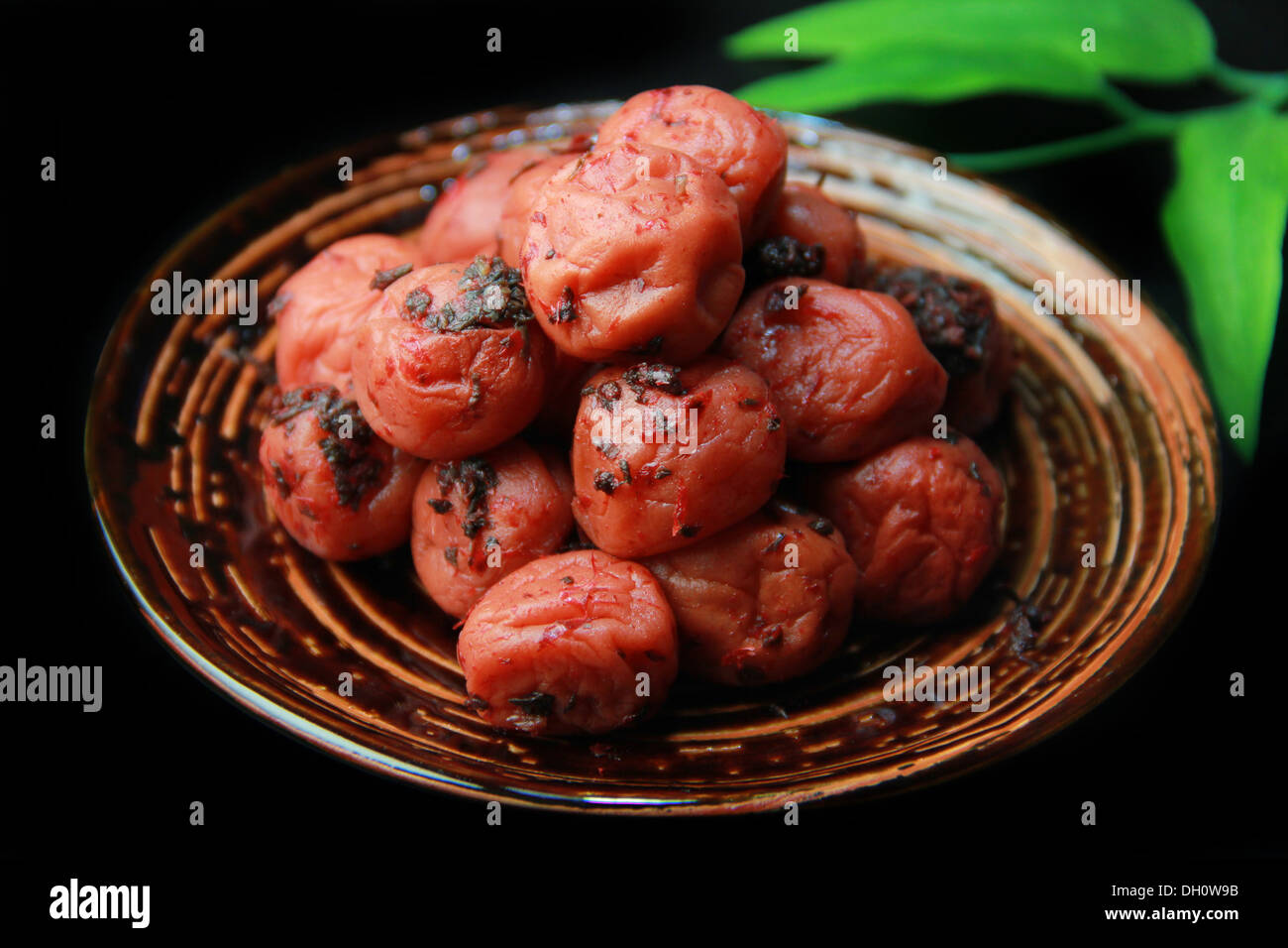 Umeboshi (Pickled plum) Stock Photo