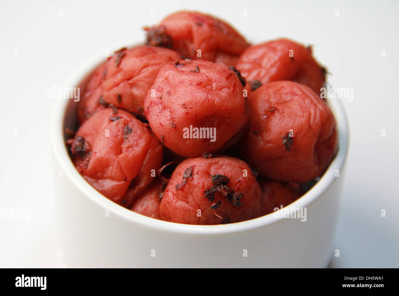 Umeboshi (Pickled plum) Stock Photo