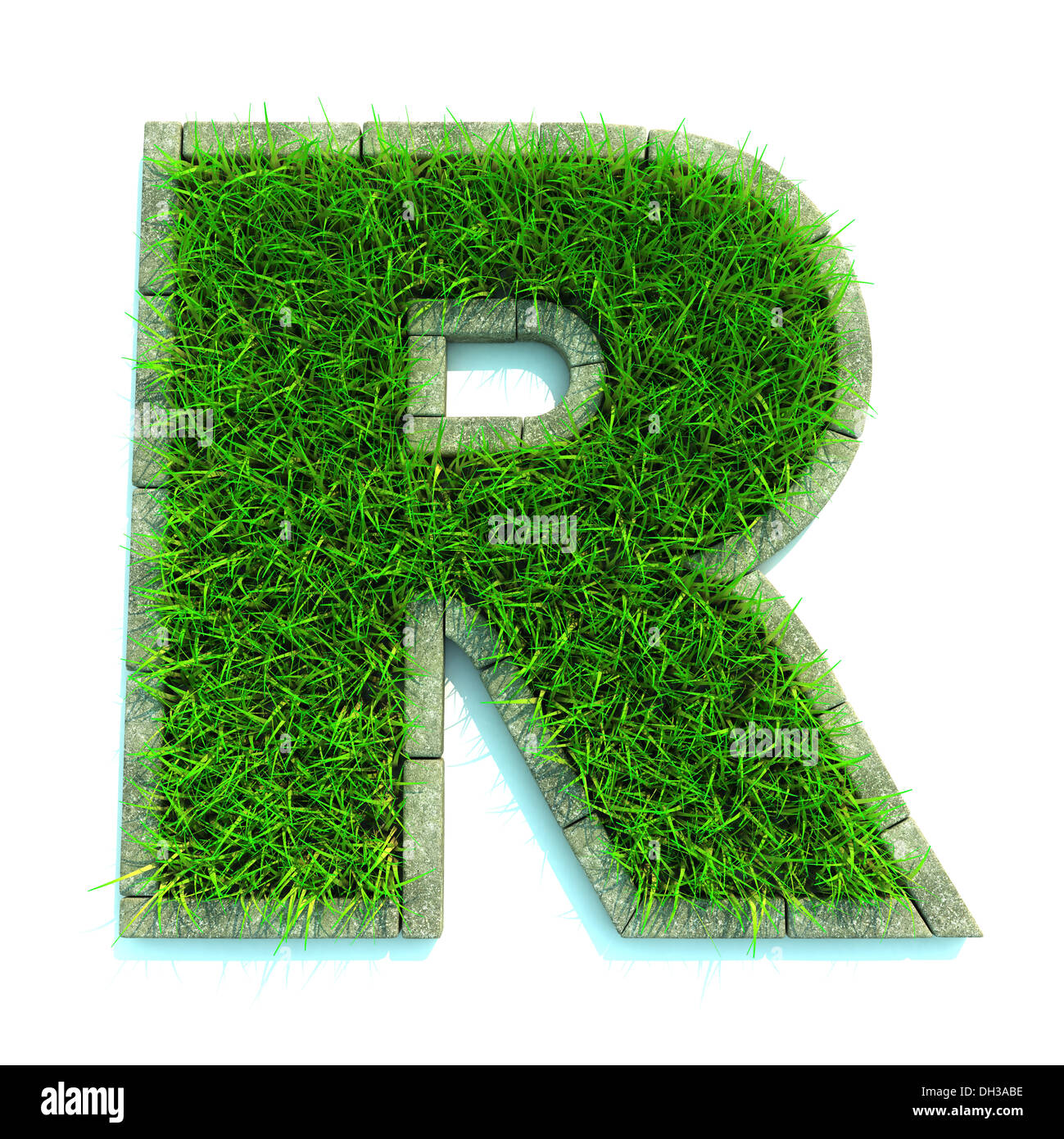 Grass letter Stock Photo