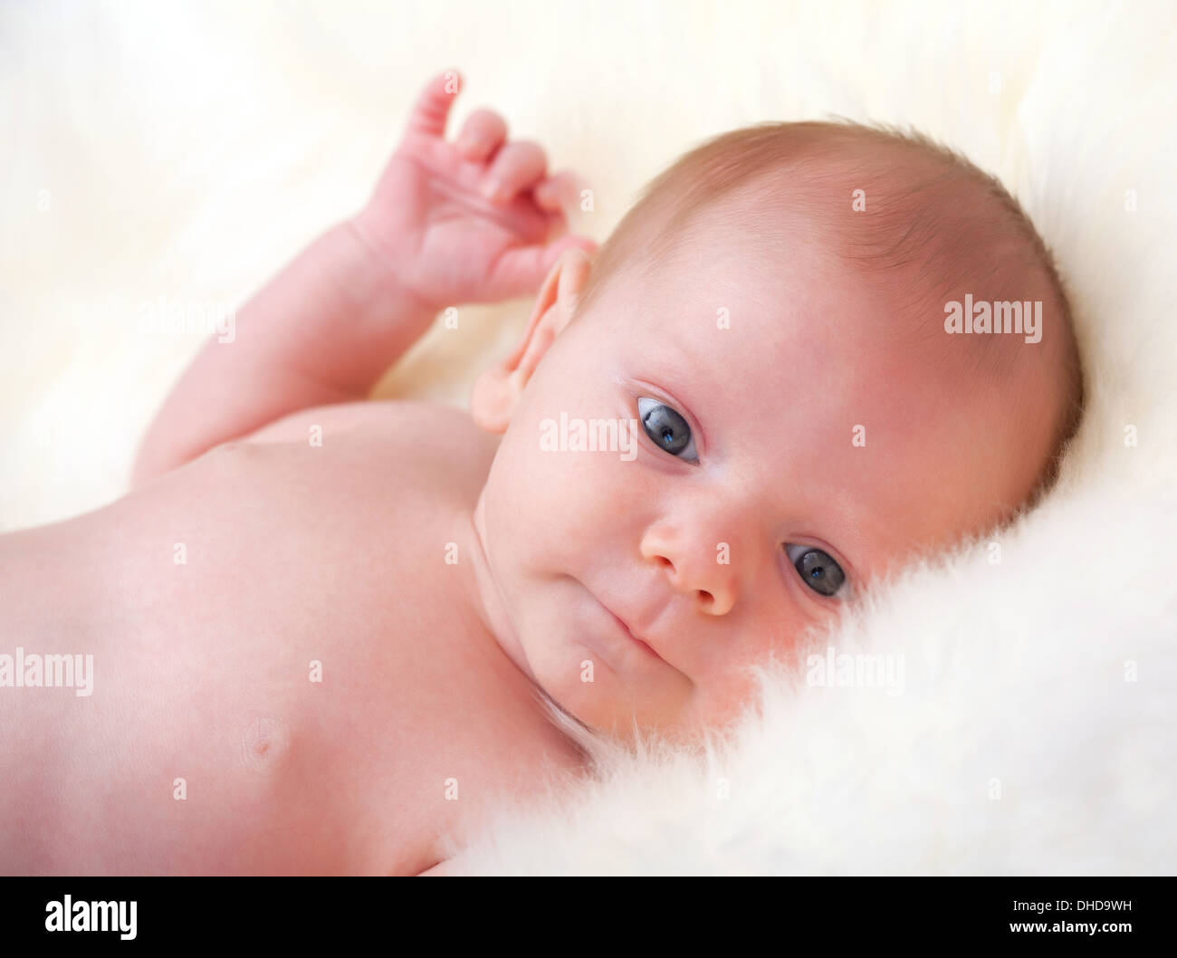 portrait of cute caucasian baby Stock Photo