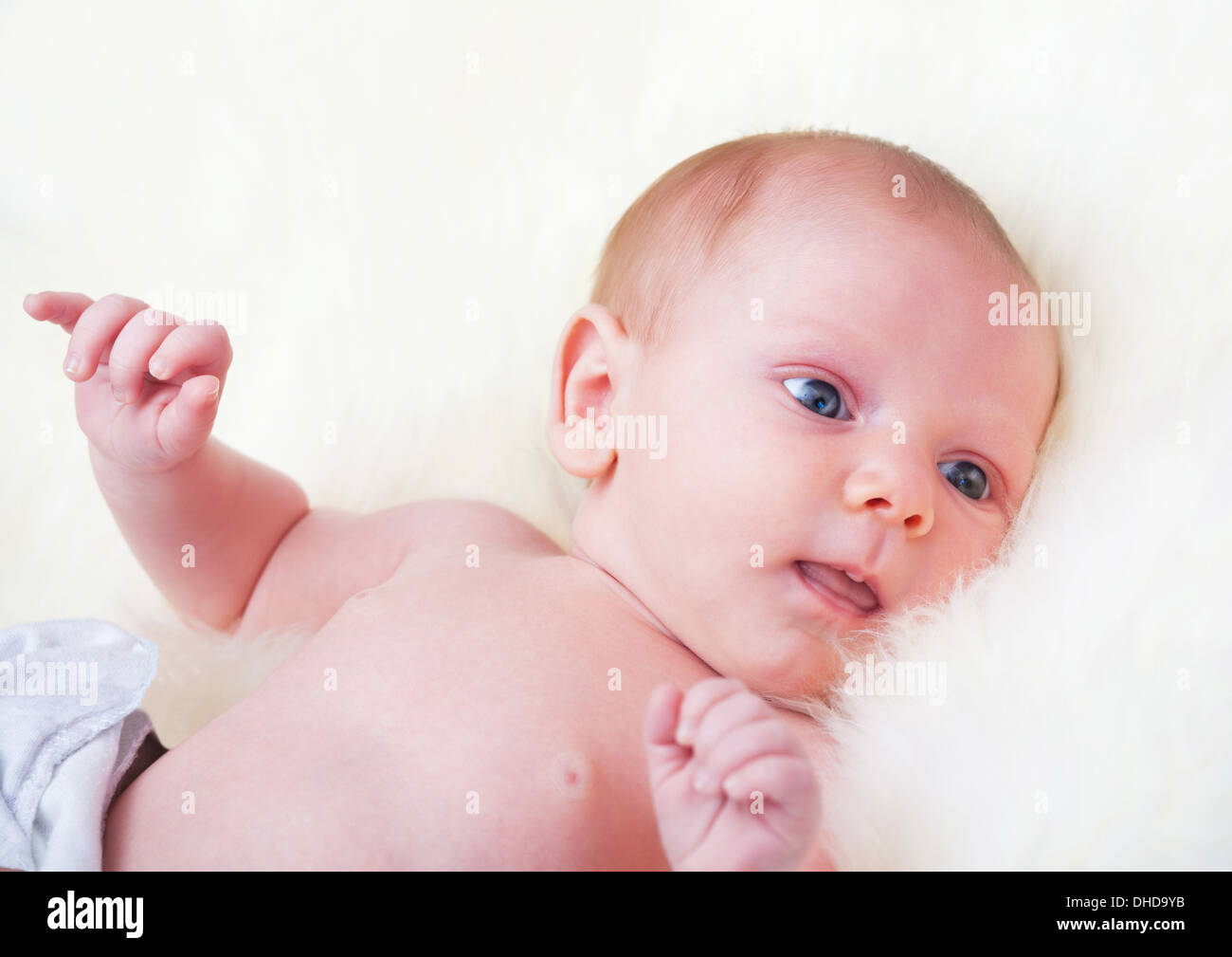 portrait of cute caucasian baby Stock Photo