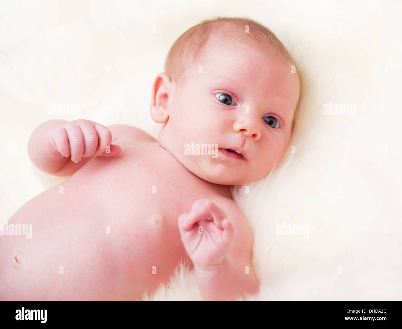 portrait of cute caucasian baby Stock Photo