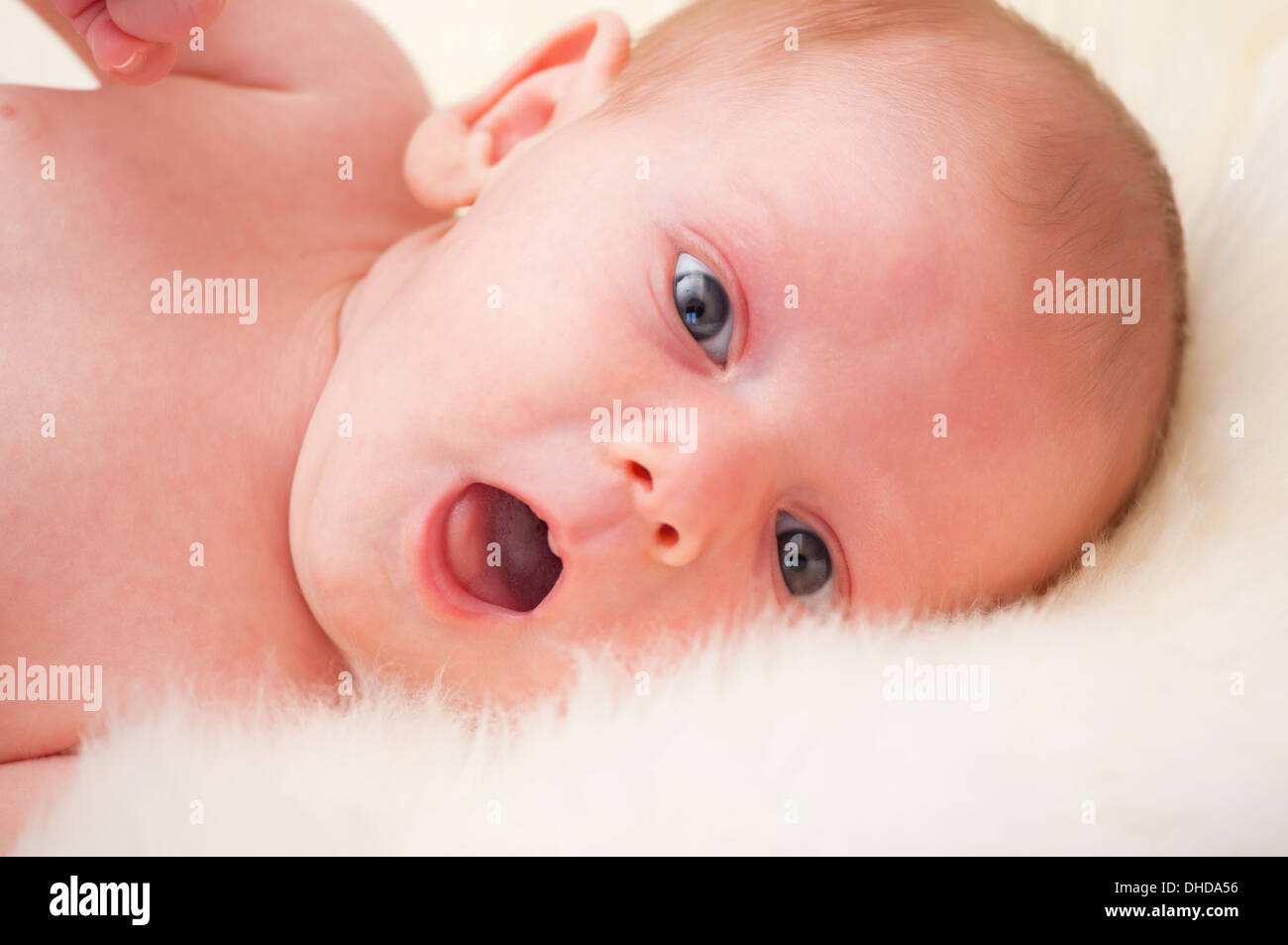 portrait of cute caucasian baby Stock Photo