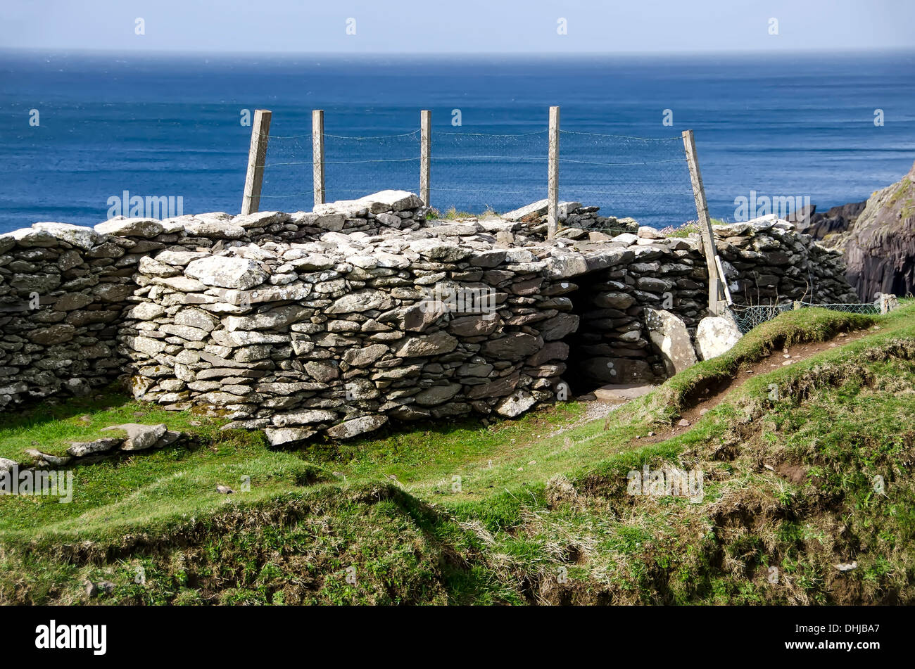 Dunbeg Stone fort on Slea Head Drive, Dingle Peninsula, Ireland Stock Photo