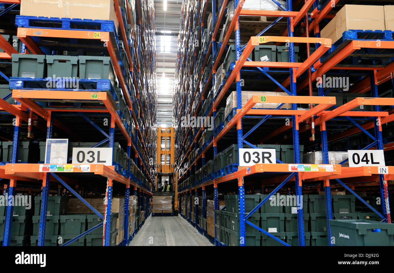 John Lewis distribution centre Milton Keynes December 2013. Stock Photo