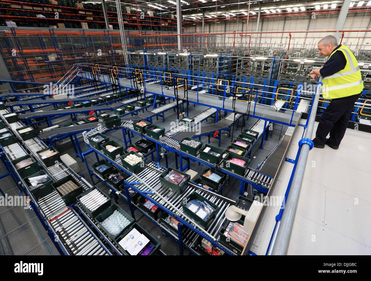 John Lewis distribution centre Milton Keynes December 2013. Stock Photo