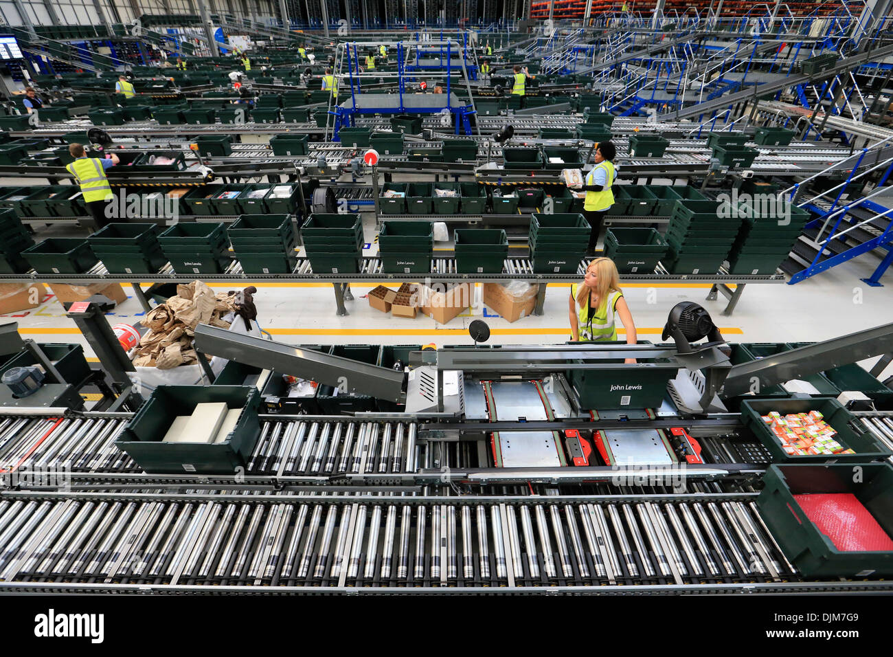 John Lewis distribution centre Milton Keynes December 2013. Stock Photo