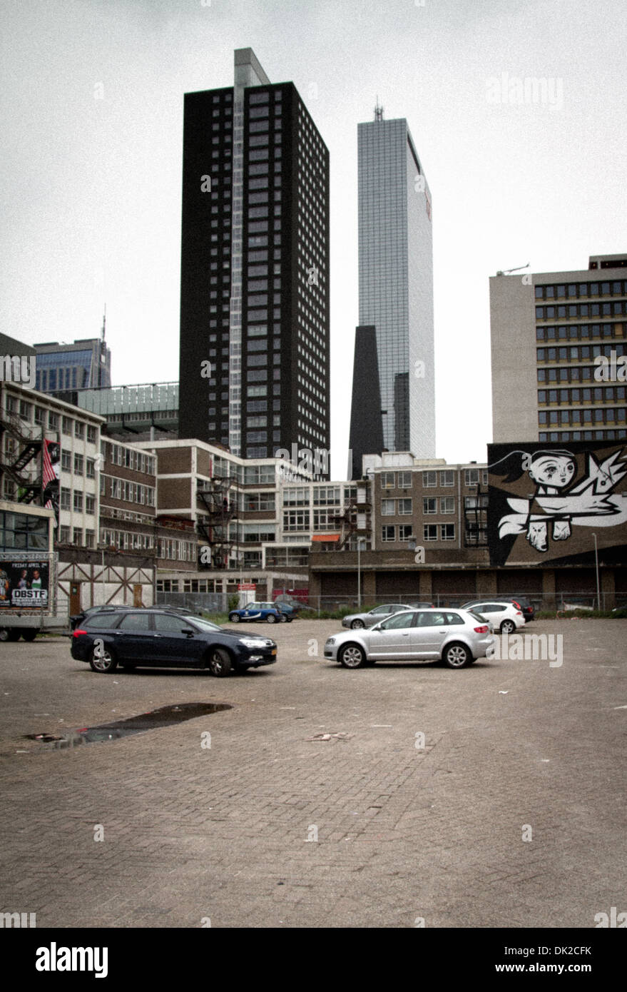 A carpark in downtown Rotterdam Stock Photo