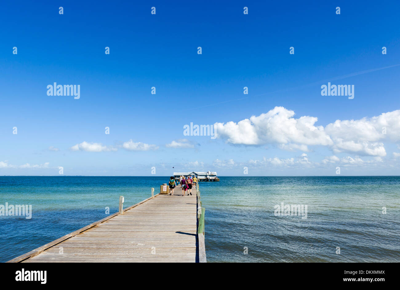 The pier in Anna Maria, Anna Maria Island, Manatee County, Gulf Coast, Florida, USA Stock Photo