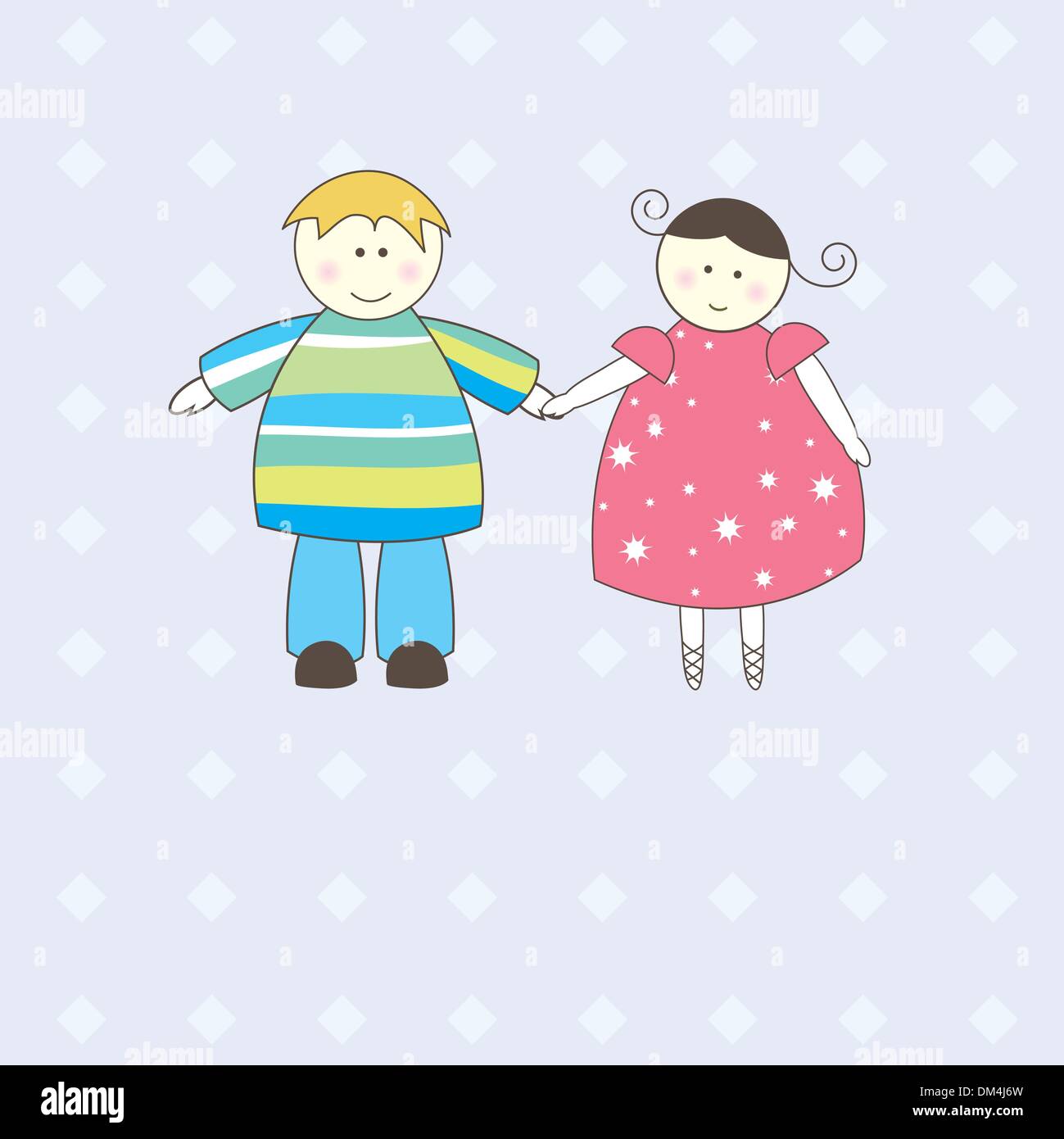 Illustration of Boy and Girl .Vector illustration Stock Vector