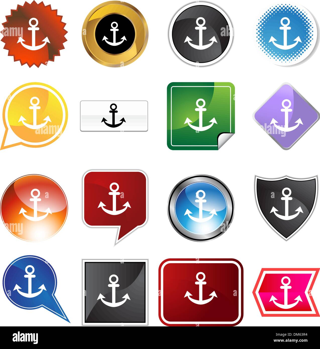 Anchor Variety Set Stock Vector