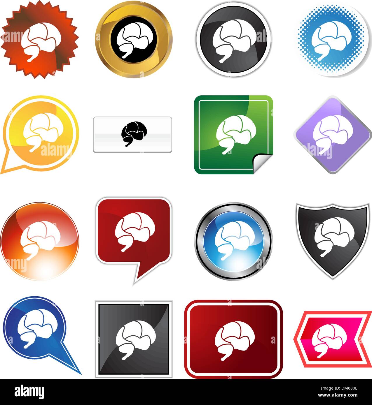 Brain Variety Set Stock Vector