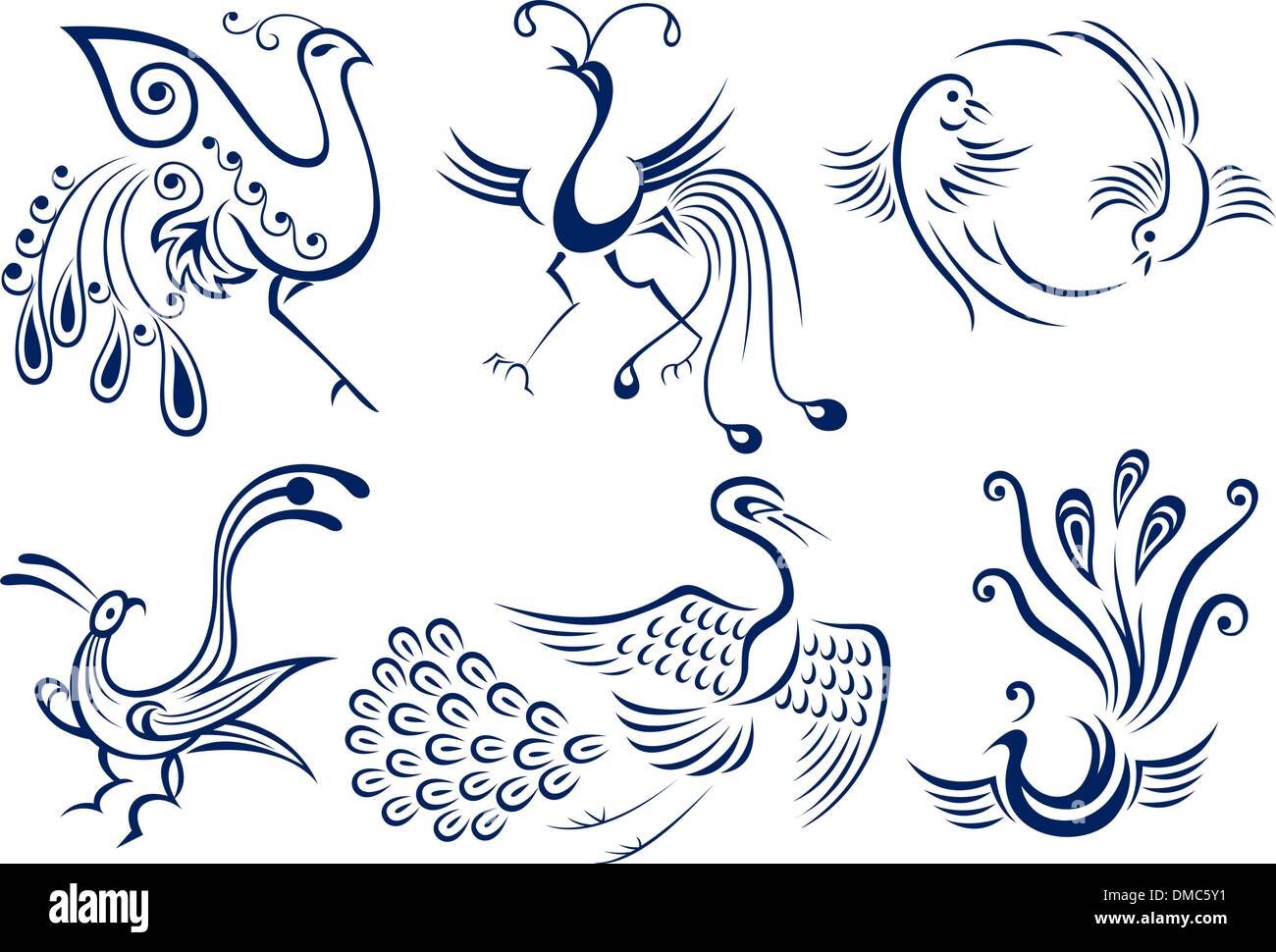 bird tattoo graphic design Stock Vector