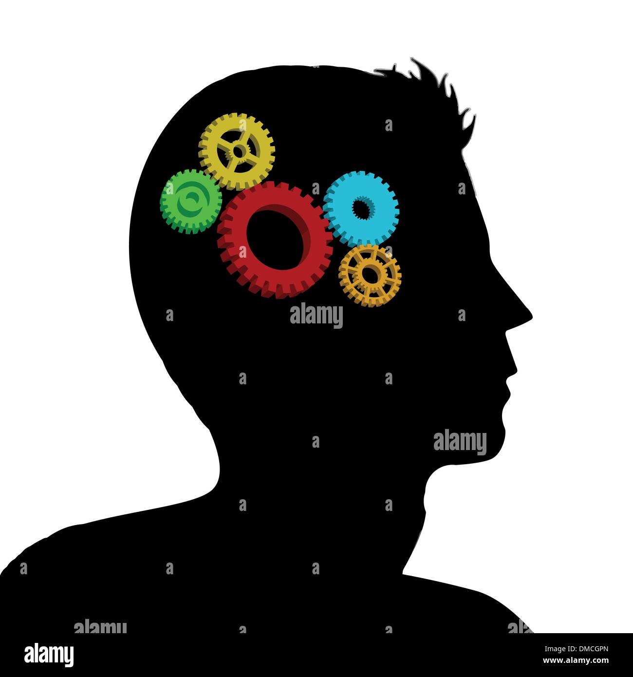 Cogs or gears in human head Stock Vector