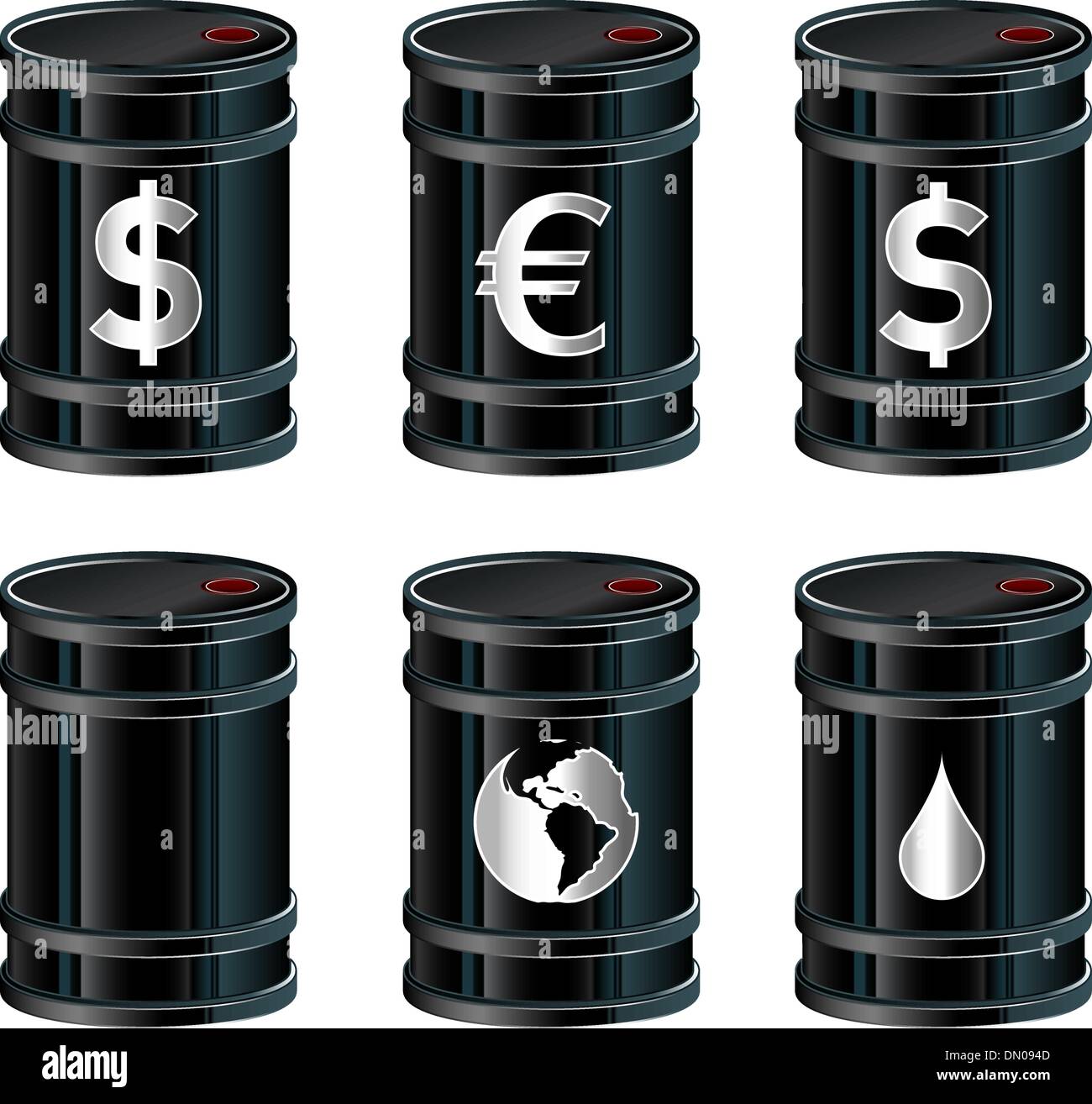 Oil barrel icons Stock Vector