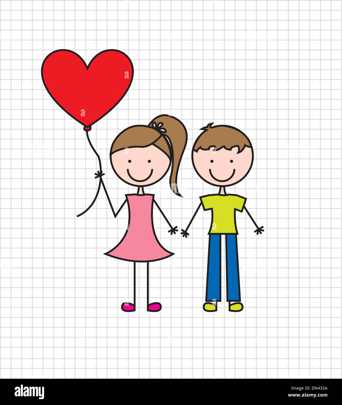 boy and girl Stock Vector