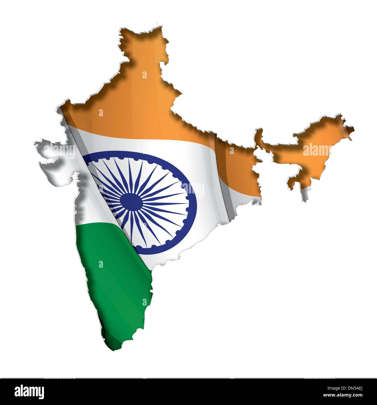 Indian Map-Flag Stock Vector