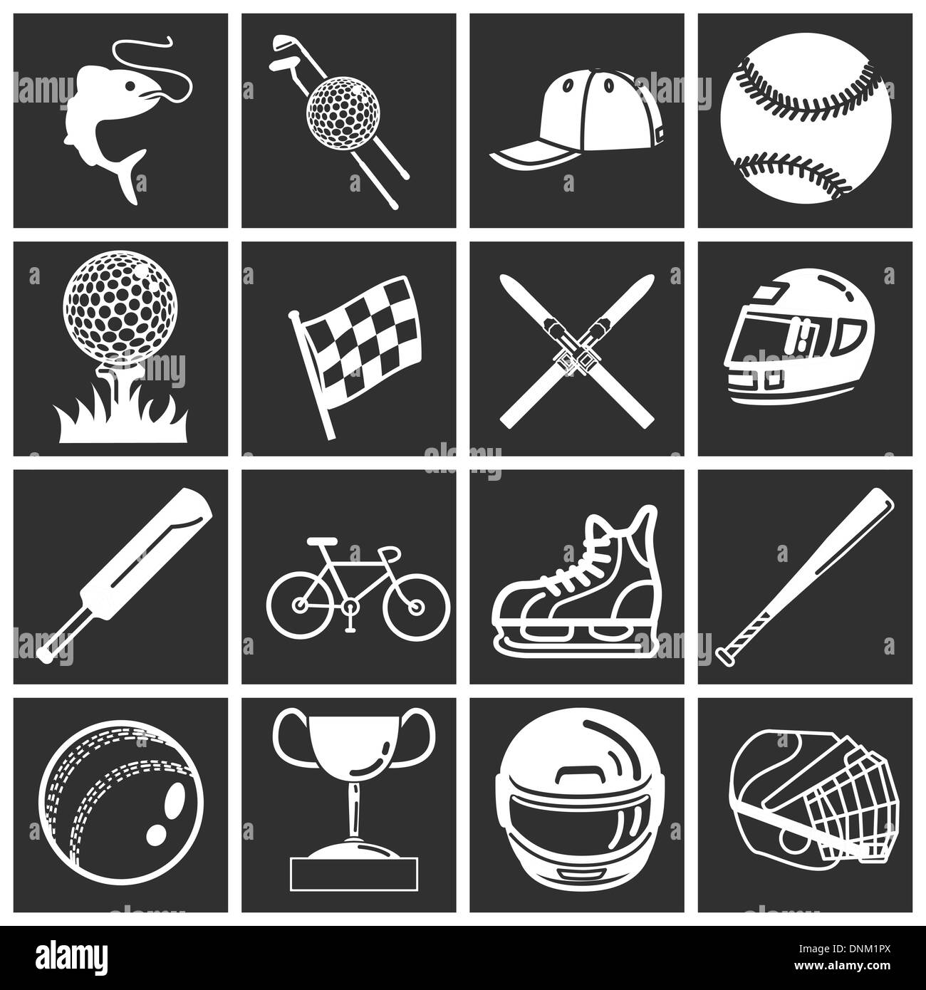 A set of sports icons / design elements. Vector art in Adobe Illustrator 8 EPS format. Can be scaled to any size without loss of Stock Vector