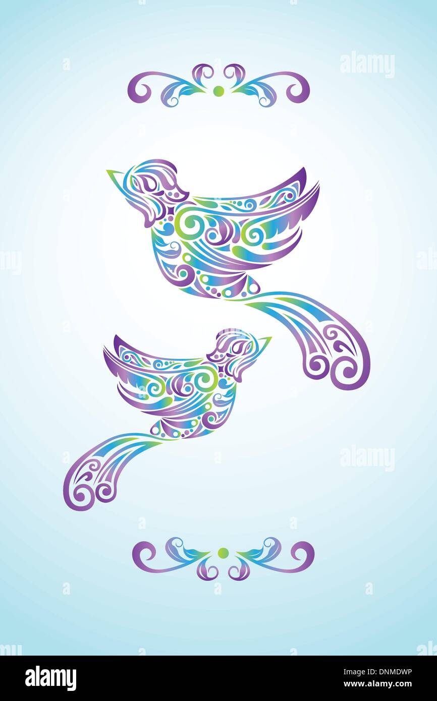 A vector illustration of abstract bird design Stock Vector