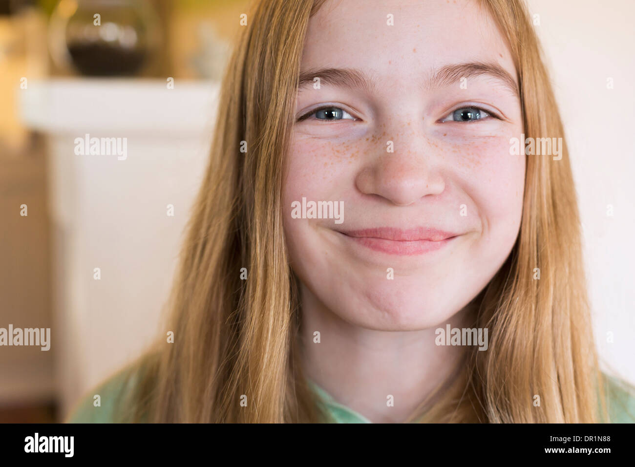 Caucasian girl smiling Stock Photo