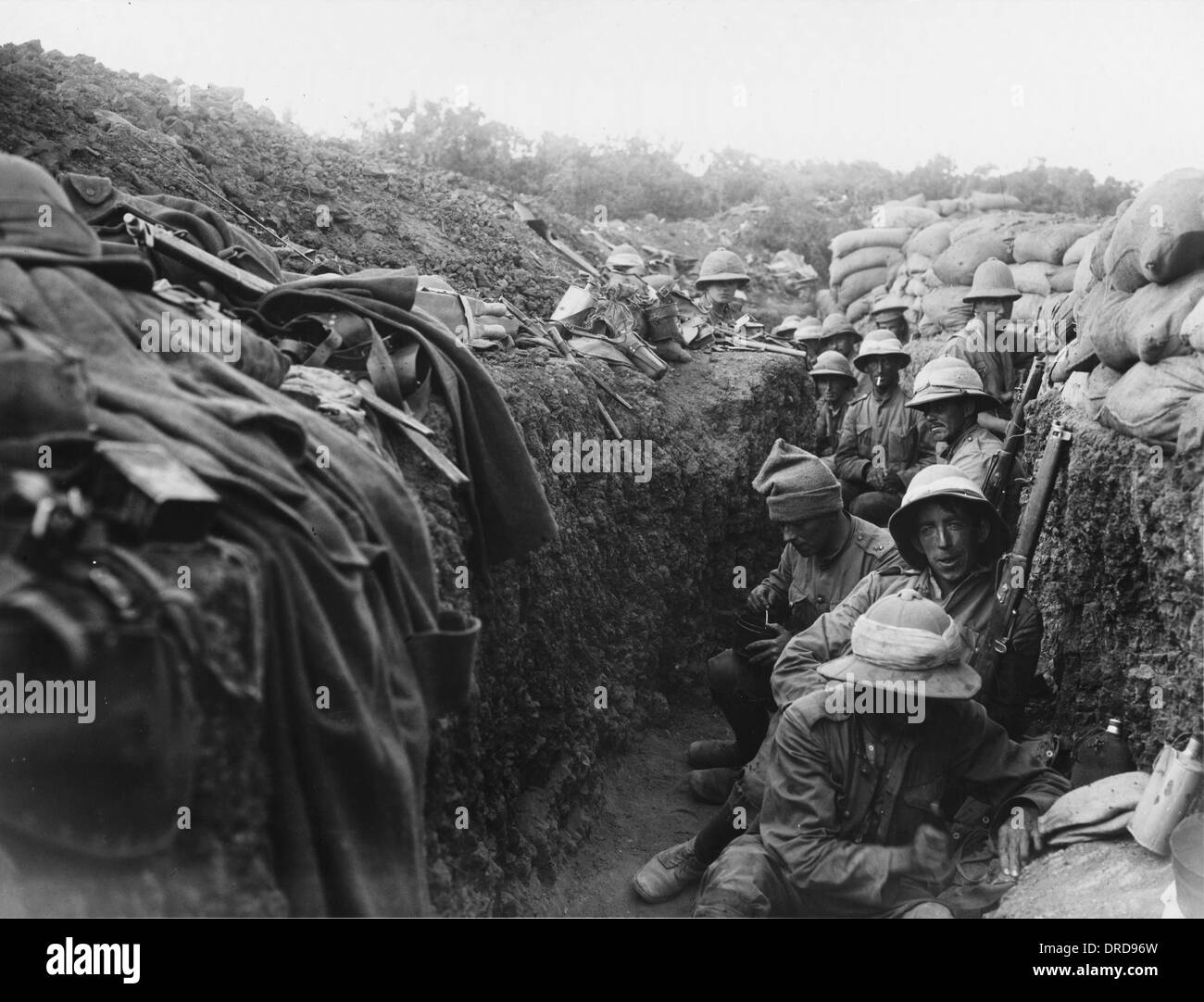 Gallipoli trench WWI Stock Photo