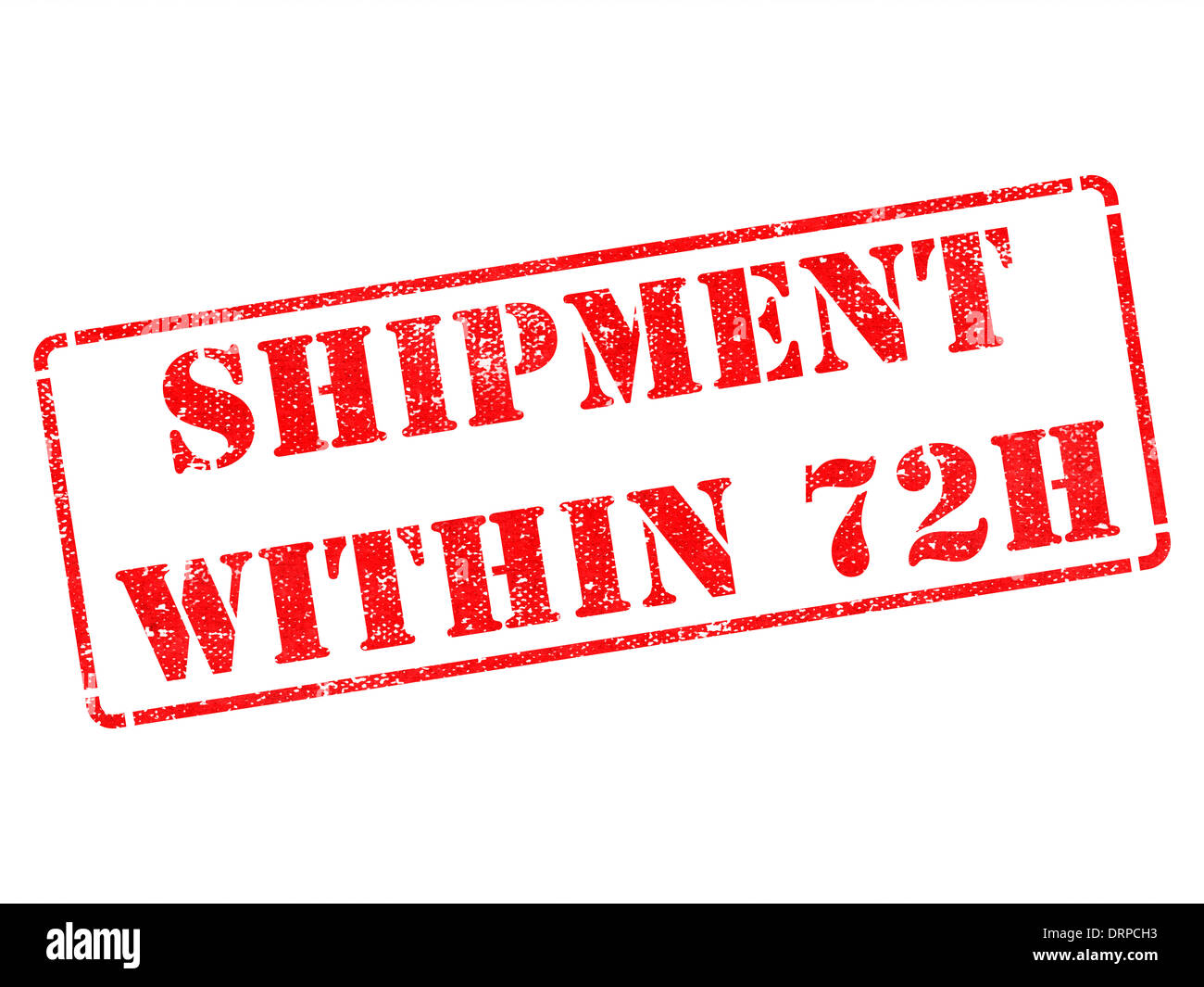 Shipment within 72h on Red Rubber Stamp. Stock Photo