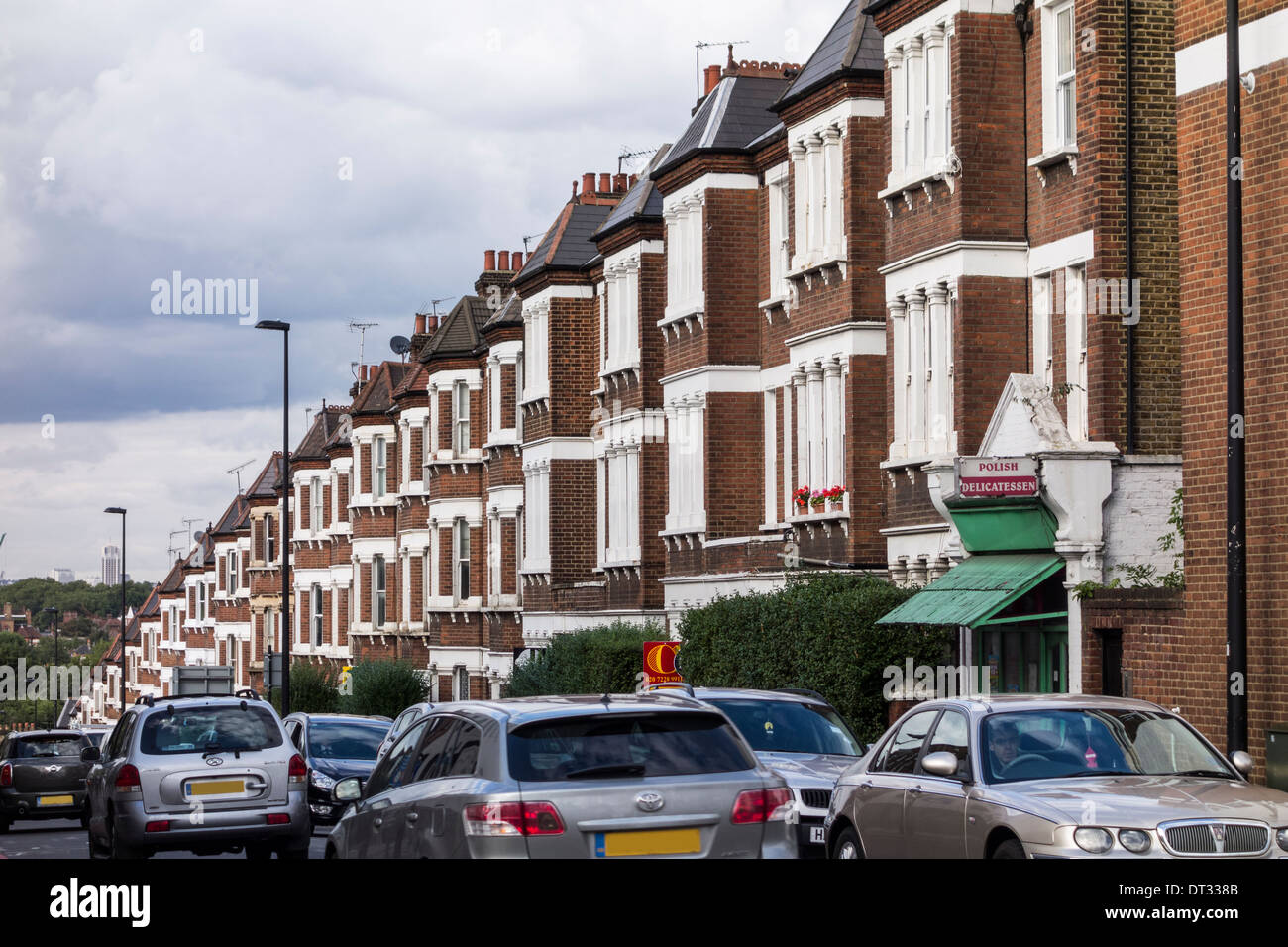 A row of terraced houses in Clapham, London, UK Stock Photo